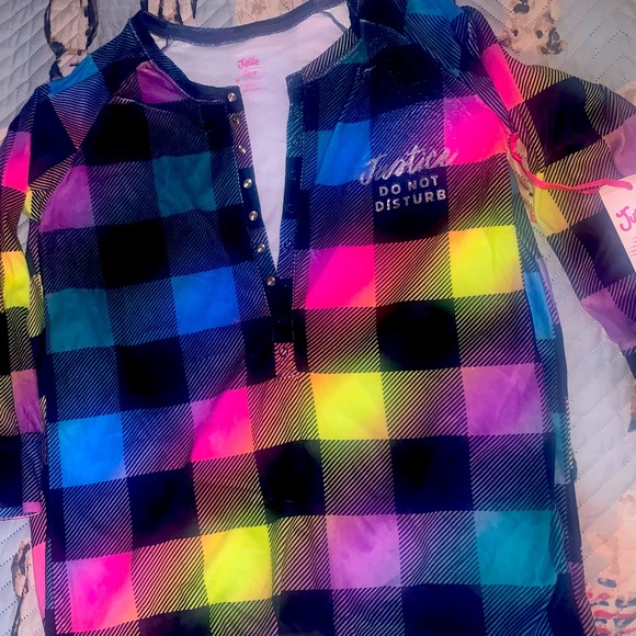 Justice Onesie Plaid Cozy Size 14 , warm and perfect for any time of year - Picture 15 of 15